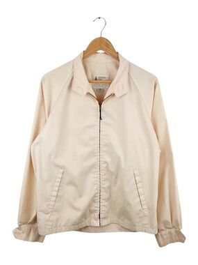 Vintage Harrington Jacket London Fog Mens 42 Cropped Beige Zip Lightweight
